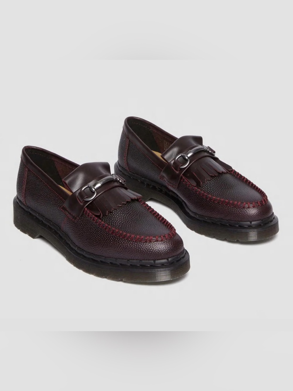 Dr. Martens Adrian Snaffle Pebble Grain Leather Kiltie Loafers